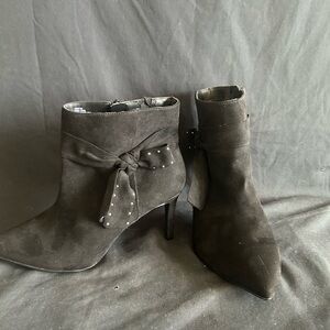 Torrid Black Ankle Booties with Bow Detail